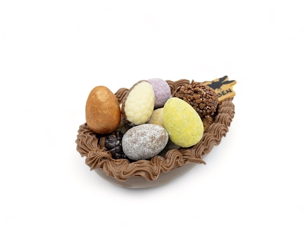 Half chocolade ei gevuld